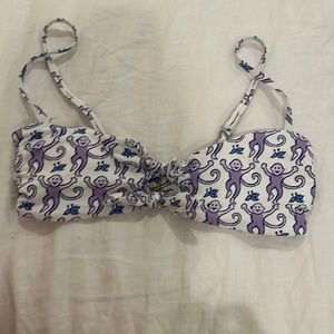 Purple monkey roller rabbit bathing suit top